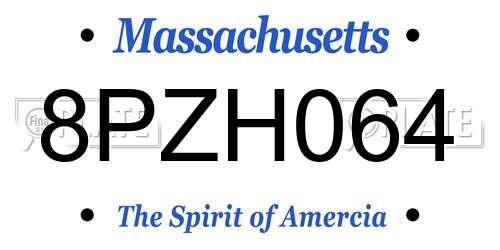 8PZH064 Massachusetts License Plate