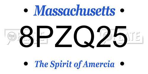 8PZQ25 Massachusetts License Plate