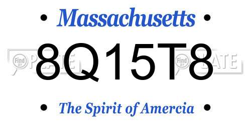 8Q15T8 Massachusetts License Plate