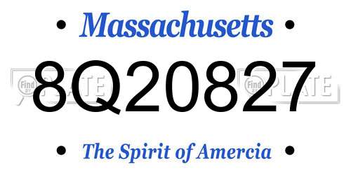 8Q20827 Massachusetts License Plate