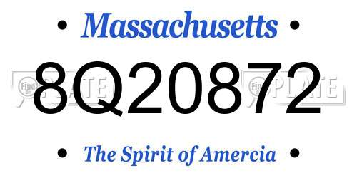 8Q20872 Massachusetts License Plate