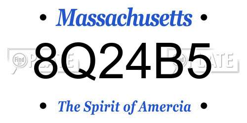 8Q24B5 Massachusetts License Plate