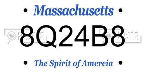 8Q24B8 Massachusetts License Plate