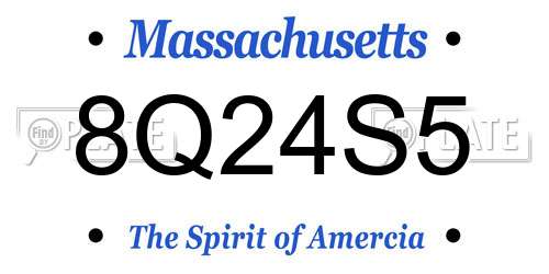 8Q24S5 Massachusetts License Plate