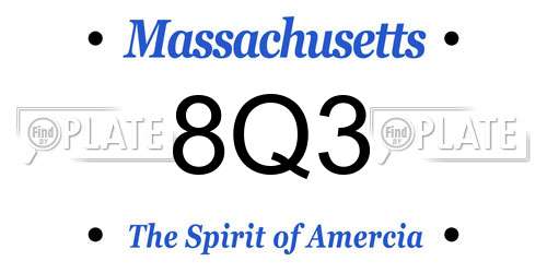 8Q3 Massachusetts License Plate