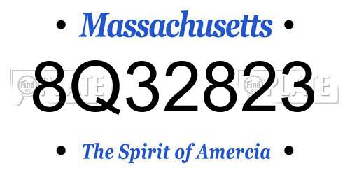 8Q32823 Massachusetts License Plate