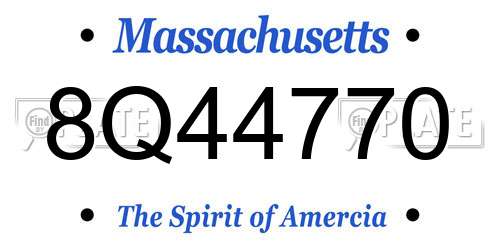 8Q44770 Massachusetts License Plate