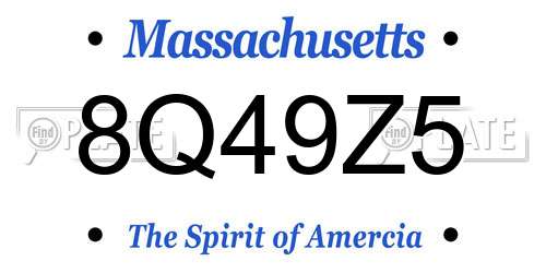 8Q49Z5 Massachusetts License Plate