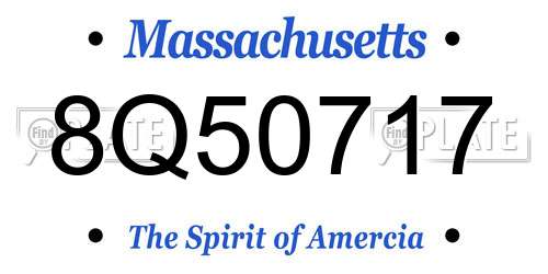 8Q50717 Massachusetts License Plate