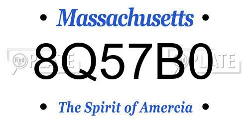 8Q57B0 Massachusetts License Plate