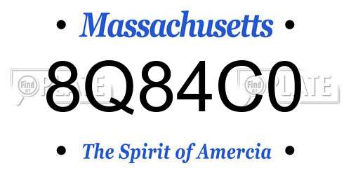 8Q84C0 Massachusetts License Plate