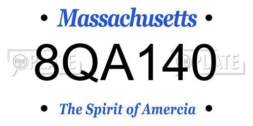 8QA140 Massachusetts License Plate