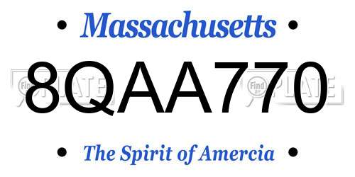 8QAA770 Massachusetts License Plate