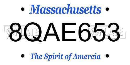 8QAE653 Massachusetts License Plate