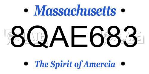 8QAE683 Massachusetts License Plate