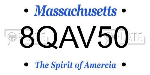 8QAV50 Massachusetts License Plate