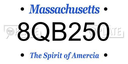 8QB250 Massachusetts License Plate