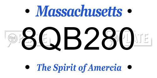 8QB280 Massachusetts License Plate