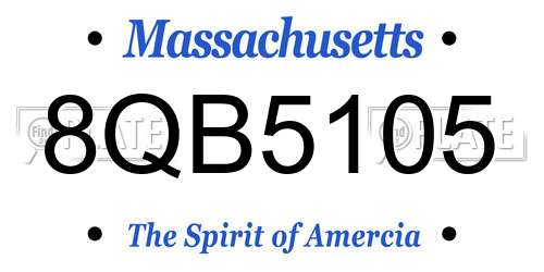8QB5105 Massachusetts License Plate