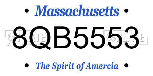 8QB5553 Massachusetts License Plate
