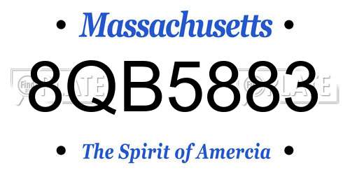 8QB5883 Massachusetts License Plate
