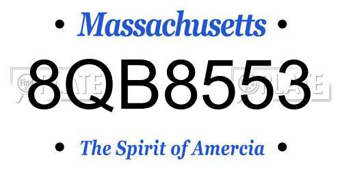 8QB8553 Massachusetts License Plate