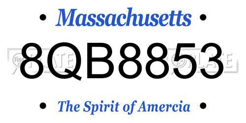 8QB8853 Massachusetts License Plate