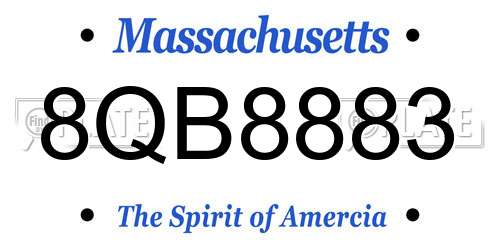 8QB8883 Massachusetts License Plate