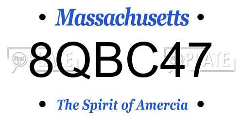 8QBC47 Massachusetts License Plate