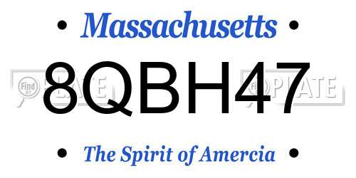8QBH47 Massachusetts License Plate