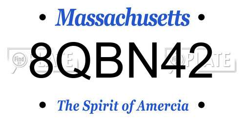8QBN42 Massachusetts License Plate