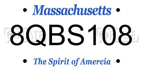 8QBS108 Massachusetts License Plate