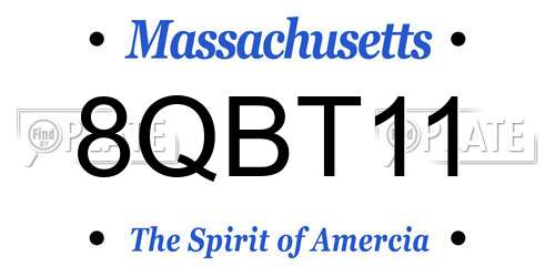 8QBT11 Massachusetts License Plate