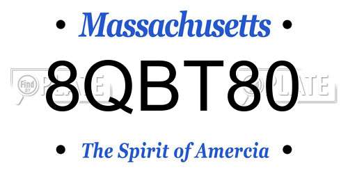 8QBT80 Massachusetts License Plate