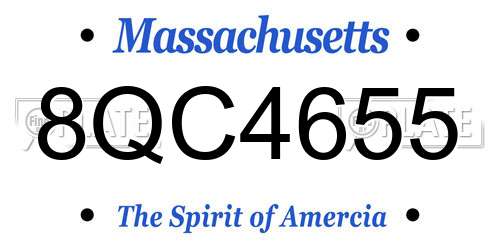 8QC4655 Massachusetts License Plate