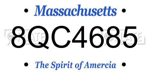 8QC4685 Massachusetts License Plate