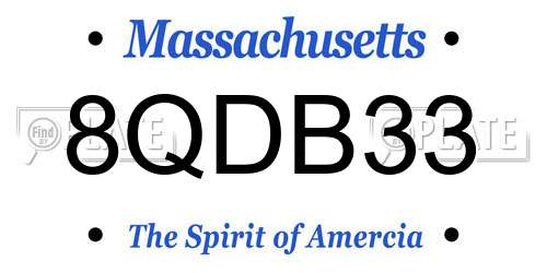 8QDB33 Massachusetts License Plate
