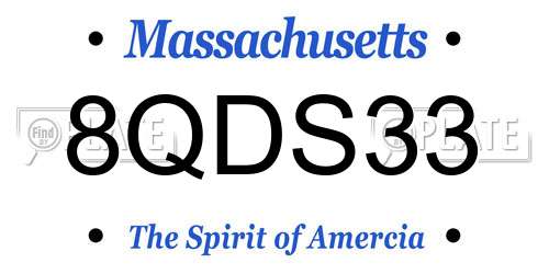 8QDS33 Massachusetts License Plate
