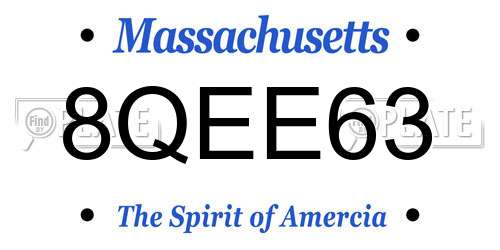 8QEE63 Massachusetts License Plate