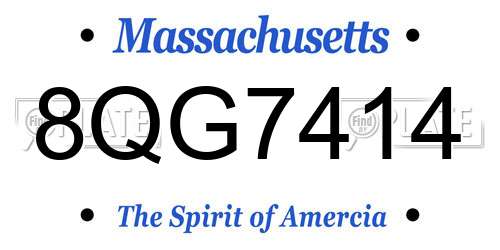 8QG7414 Massachusetts License Plate