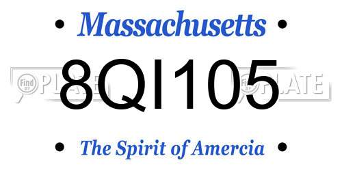 8QI105 Massachusetts License Plate