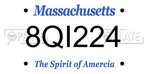 8QI224 Massachusetts License Plate