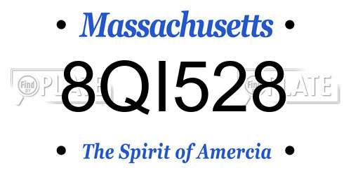 8QI528 Massachusetts License Plate