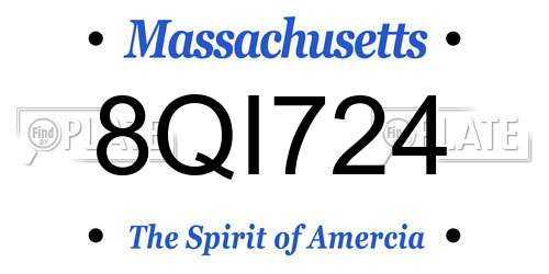 8QI724 Massachusetts License Plate