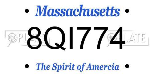 8QI774 Massachusetts License Plate