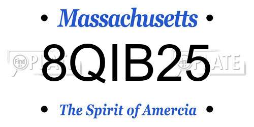 8QIB25 Massachusetts License Plate