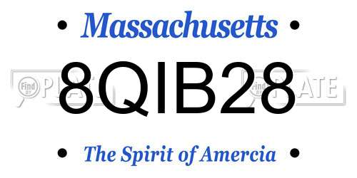 8QIB28 Massachusetts License Plate
