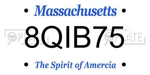 8QIB75 Massachusetts License Plate