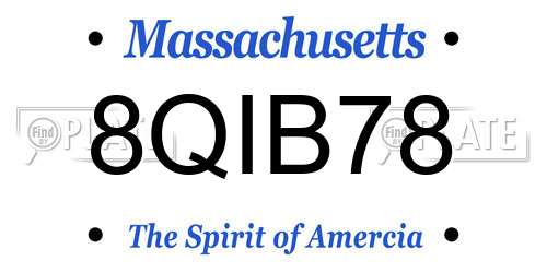 8QIB78 Massachusetts License Plate