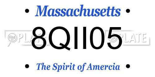 8QII05 Massachusetts License Plate